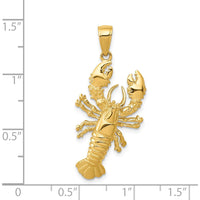 14K Yellow Gold Lobster Pendant with Solid Cast Design - 34mm Length by Oro Pregiato