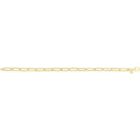 14K Yellow Gold Long Domed Paperclip Chain Bracelet with Pear Shaped Lobster Clasp - 7.5" by Orozza Fine Jewelry