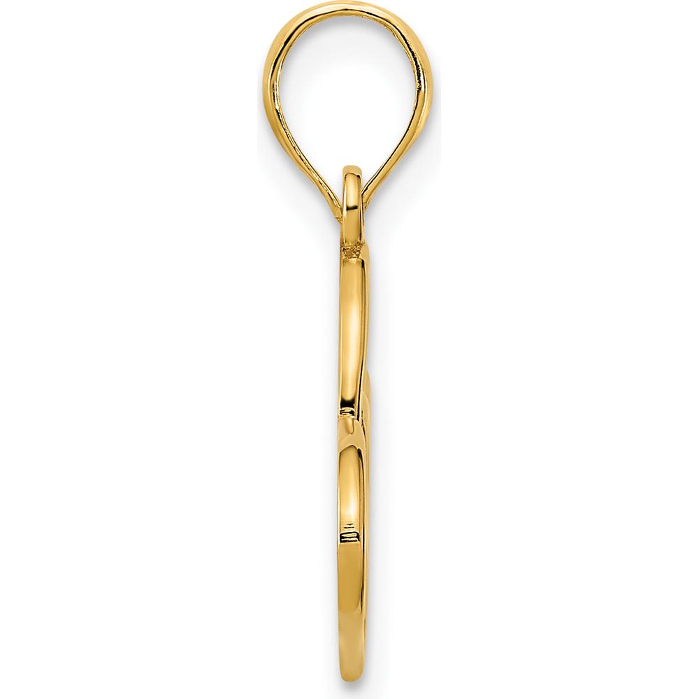 14K Yellow Gold LOVE Infinity Symbol Heart Pendant by Oro Pregiato