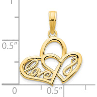 14K Yellow Gold LOVE Infinity Symbol Heart Pendant by Oro Pregiato