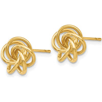 14K Yellow Gold Love Knot Button Earrings by Oro Pregiato
