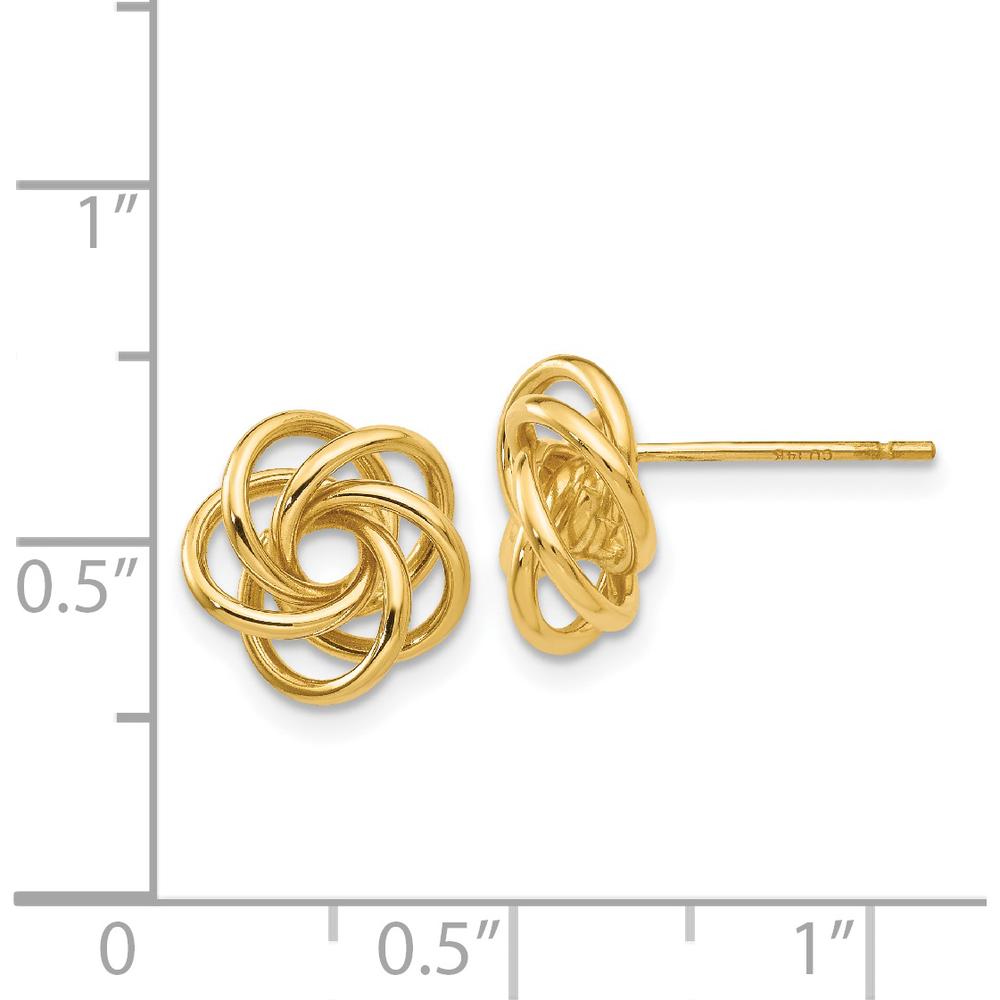 14K Yellow Gold Love Knot Button Earrings by Oro Pregiato
