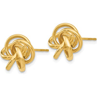 14K Yellow Gold Love Knot Button Earrings by Oro Pregiato