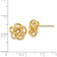 14K Yellow Gold Love Knot Button Earrings by Oro Pregiato