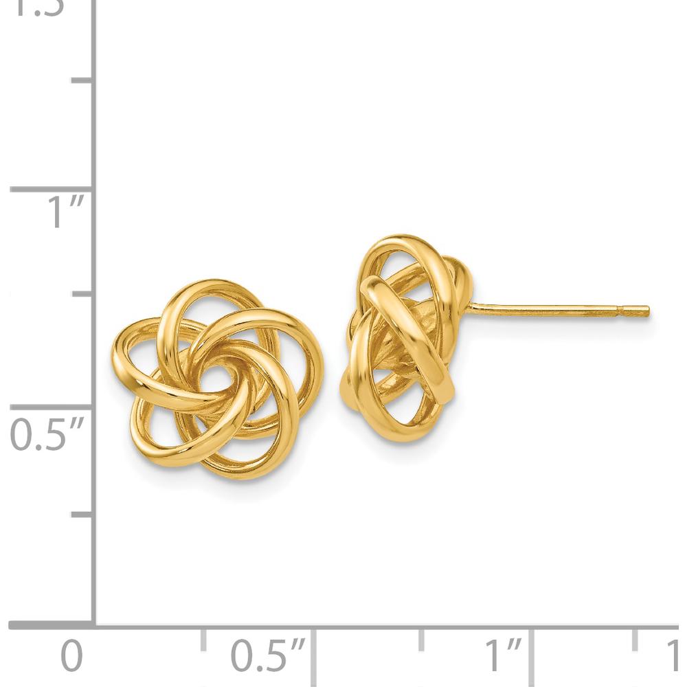 14K Yellow Gold Love Knot Button Earrings by Oro Pregiato