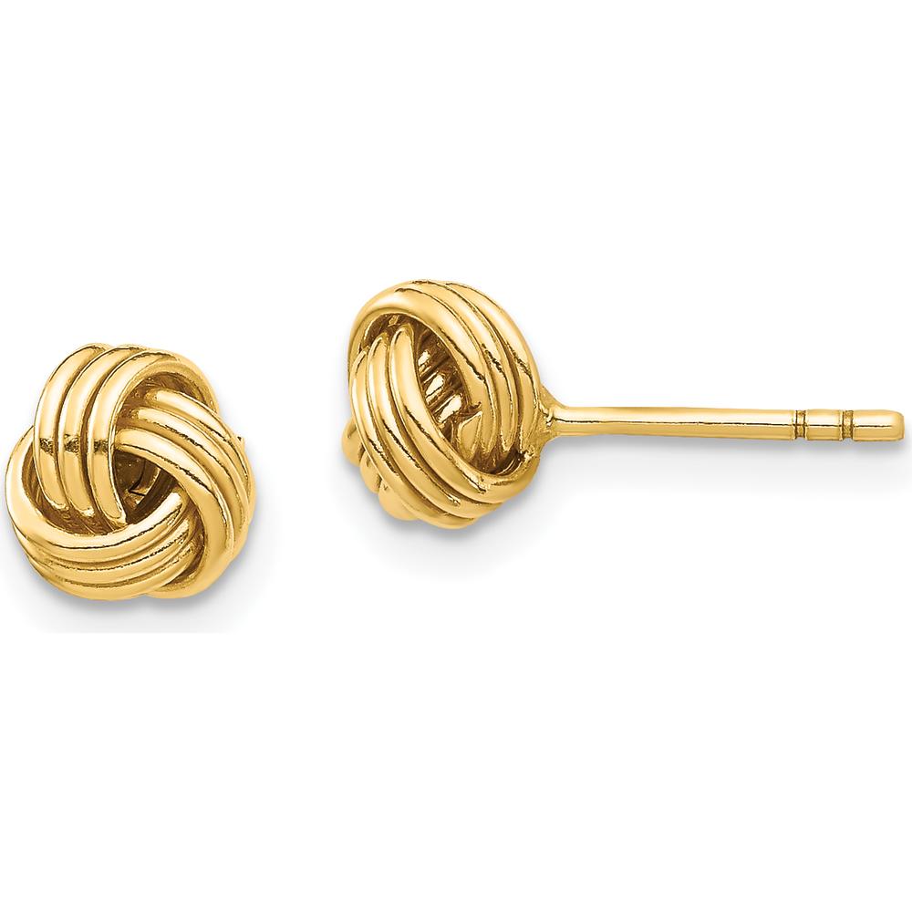 14K Yellow Gold Love Knot Button Post Earrings - Polished Finish by Oro Pregiato