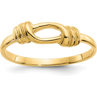 14K Yellow Gold Love Knot Fashion Band Ring - 1mm Width by Oro Pregiato