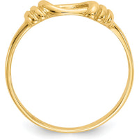 14K Yellow Gold Love Knot Fashion Band Ring - 1mm Width by Oro Pregiato