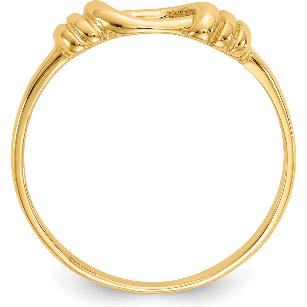 14K Yellow Gold Love Knot Fashion Band Ring - 1mm Width by Oro Pregiato