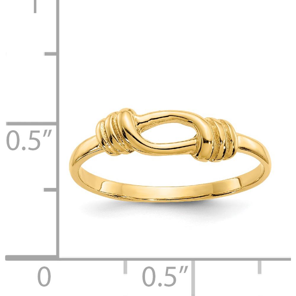 14K Yellow Gold Love Knot Fashion Band Ring - 1mm Width by Oro Pregiato