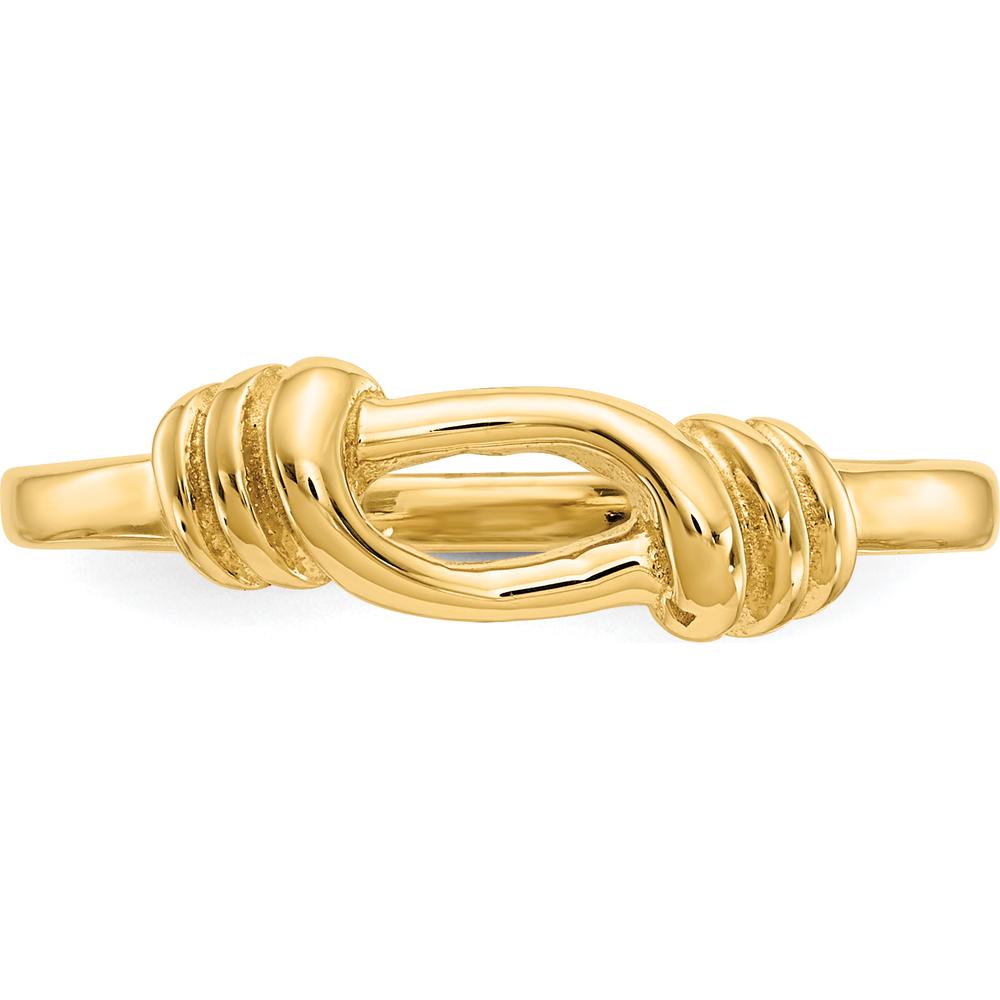 14K Yellow Gold Love Knot Fashion Band Ring - 1mm Width by Oro Pregiato