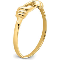 14K Yellow Gold Love Knot Fashion Band Ring - 1mm Width by Oro Pregiato
