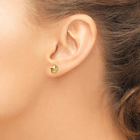 14K Yellow Gold Love Knot Post Earrings - Polished Finish 8mm by 0
