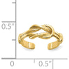 14K Yellow Gold Love Knot Toe Ring - Polished Finish, 2mm Band Width, 5mm Top Length by Oro Pregiato
