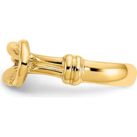 14K Yellow Gold Love Knot Toe Ring - Polished Finish, 2mm Band Width, 5mm Top Length by Oro Pregiato