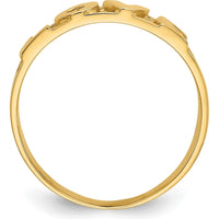 14K Yellow Gold "LOVE" Themed Ring with Polished Finish - Sizeable from 4-8 by Oro Pregiato