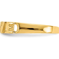 14K Yellow Gold "LOVE" Themed Ring with Polished Finish - Sizeable from 4-8 by Oro Pregiato