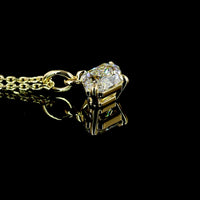 14K Yellow Gold Lozenge Step Cut Lab Diamond Solitaire Necklace with East-West Pendant - 1.06 Carat Total Weight - Covaloro Fine Jewelry