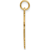 14K Yellow Gold M.D. Caduceus Charm Pendant - Polished Finish