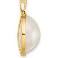 14K Yellow Gold Mabe Pearl Pendant - 14-15mm Saltwater Cultured Pearl by Monteluci Fine Jewelry
