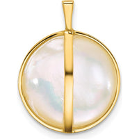 14K Yellow Gold Mabe Pearl Pendant - 14-15mm Saltwater Cultured Pearl by Monteluci Fine Jewelry