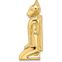 14K Yellow Gold Marco Island Cat Chain Slide Pendant - 28.7mm Length by Oro Pregiato