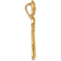 14K Yellow Gold Marco Island Cat Chain Slide Pendant - 28.7mm Length by Oro Pregiato