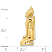 14K Yellow Gold Marco Island Cat Chain Slide Pendant - 28.7mm Length by Oro Pregiato