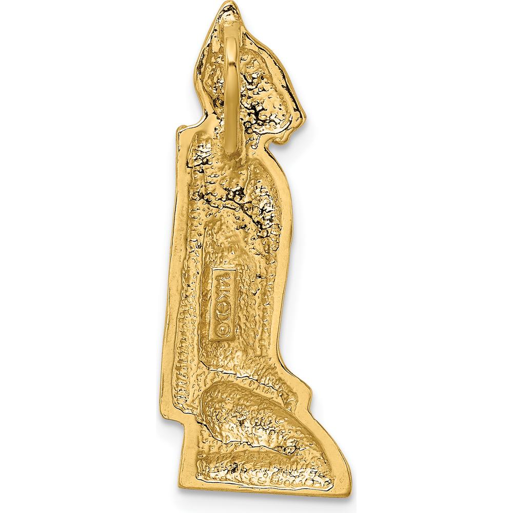 14K Yellow Gold Marco Island Cat Chain Slide Pendant - 28.7mm Length by Oro Pregiato