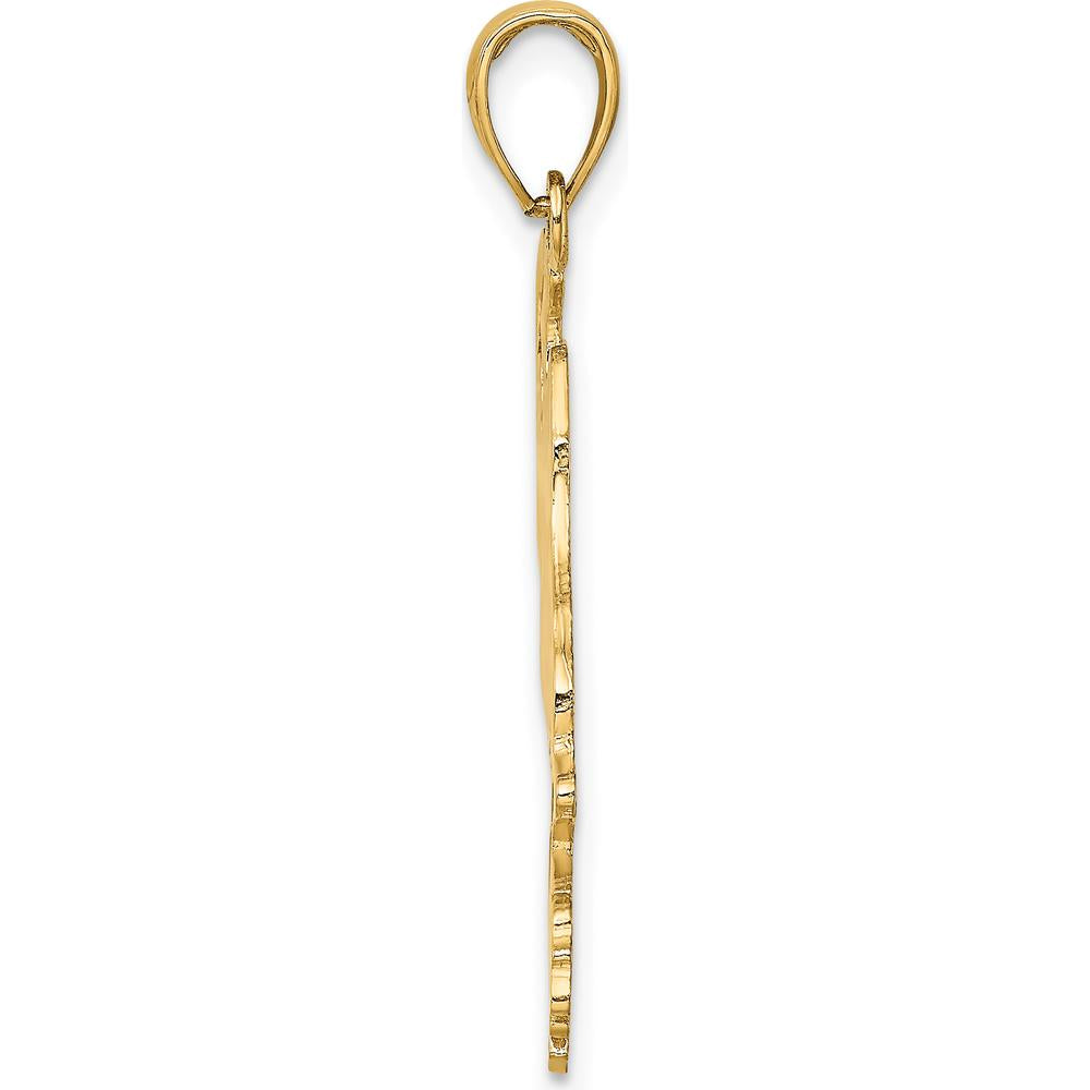 14K Yellow Gold Marco Island Map Charm - 29.4mm Length by Oro Pregiato