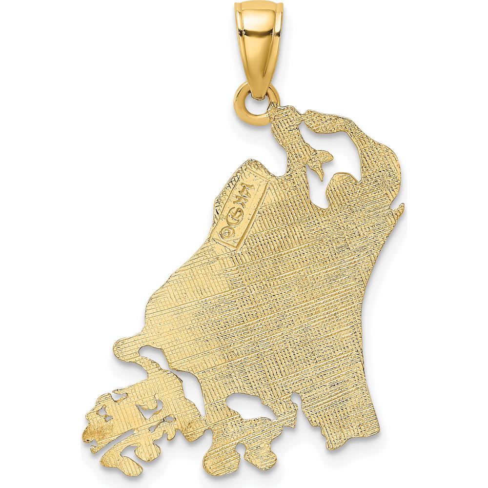 14K Yellow Gold Marco Island Map Charm - 29.4mm Length by Oro Pregiato