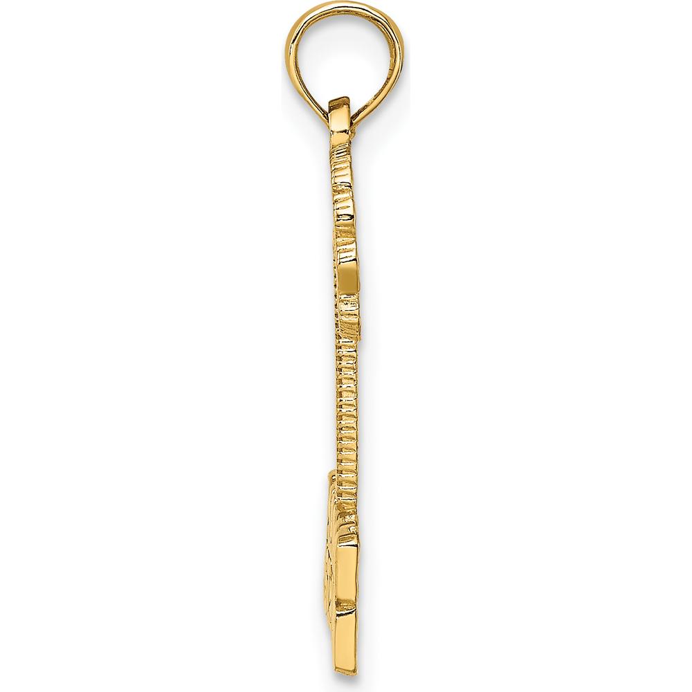 14K Yellow Gold Marco Island Palm Tree Charm Pendant - Tropical Beach Vacation Jewelry by Oro Pregiato