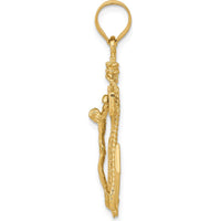 14K Yellow Gold Mariners Cross Pendant with Anchor Design by Oro Pregiato