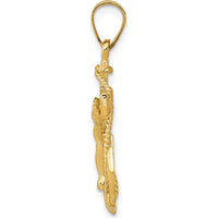 14K Yellow Gold Mariners Crucifix Pendant with Anchor and Nautical Helm by Oro Pregiato