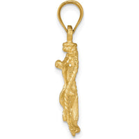 14K Yellow Gold Mariners Crucifix Pendant with Satin Diamond-Cut Finish by Oro Pregiato