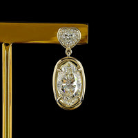 14K Yellow Gold Marquise and Heart Shape Drop Earrings with IGI Certified Lab Grown Diamonds - 5.58 Carats Total Diamond Weight - Covaloro Fine Jewelry