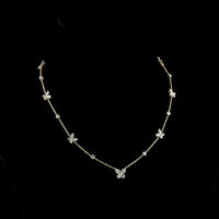 14K Yellow Gold Marquise and Round Brilliant Lab Diamond Station Necklace - 3.44 Carat Total Diamond Weight - Covaloro Fine Jewelry