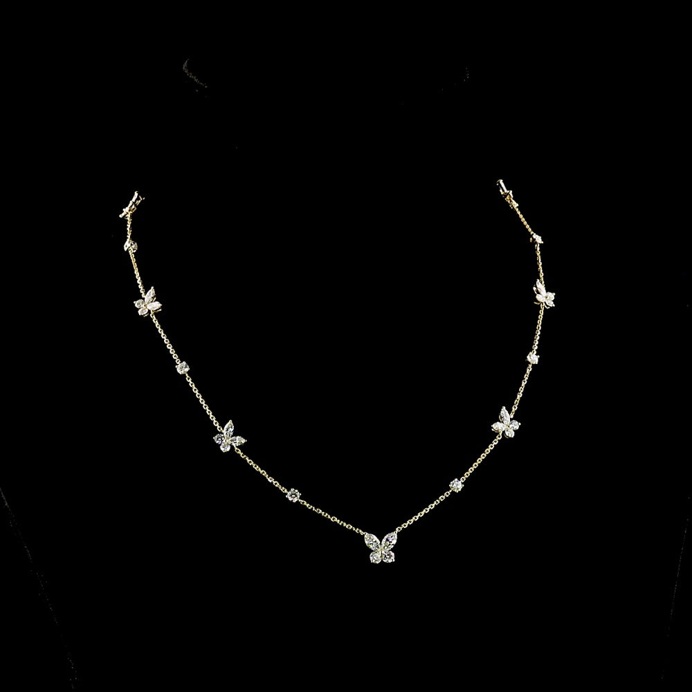 14K Yellow Gold Marquise and Round Brilliant Lab Diamond Station Necklace - 3.44 Carat Total Diamond Weight - Covaloro Fine Jewelry