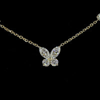 14K Yellow Gold Marquise and Round Brilliant Lab Diamond Station Necklace - 3.44 Carat Total Diamond Weight - Covaloro Fine Jewelry
