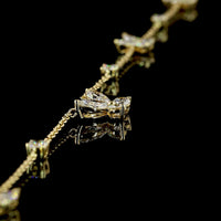14K Yellow Gold Marquise and Round Cut Lab Diamond Station Necklace - 3.39 Carat Total Diamond Weight - Covaloro Fine Jewelry