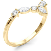14K Yellow Gold Marquise and Round Lab Diamond Band - 0.375 Carats Total Diamond Weight - Size 7 by Robinson's Jewelers
