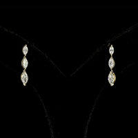 14K Yellow Gold Marquise Cut Diamond Drop Earrings - 0.88 Carat Total Weight with E-F VS Lab Diamonds - Covaloro Fine Jewelry
