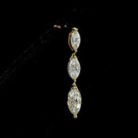 14K Yellow Gold Marquise Cut Diamond Drop Earrings - 0.88 Carat Total Weight with E-F VS Lab Diamonds - Covaloro Fine Jewelry
