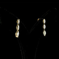 14K Yellow Gold Marquise Cut Diamond Drop Earrings - 0.88 Carat Total Weight with E-F VS Lab Diamonds - Covaloro Fine Jewelry