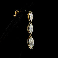 14K Yellow Gold Marquise Cut Diamond Drop Earrings - 0.88 Carat Total Weight with E-F VS Lab Diamonds - Covaloro Fine Jewelry