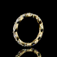 14K Yellow Gold Marquise Cut Diamond Eternity Band - East-West Prong Setting, 1.19 Carat Total Weight, E-F VS1 Lab Diamonds - Covaloro Fine Jewelry