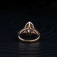 14K Yellow Gold Marquise Cut Halo Split Shank Ring with Lab Grown Diamonds - 2.67 Carat Total Diamond Weight, 2.01 Carat Center D VS1 - Covaloro Fine Jewelry