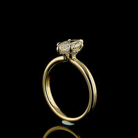 14K Yellow Gold Marquise Cut Hidden Halo Ring with 1.06 Carat Lab-Grown Center Diamond and 0.05 Carat Brilliant Accent Diamonds - Total 1.11 Carats, IGI Certified - Covaloro Fine Jewelry