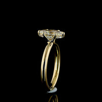 14K Yellow Gold Marquise Cut Hidden Halo Ring with 1.06 Carat Lab-Grown Center Diamond and 0.05 Carat Brilliant Accent Diamonds - Total 1.11 Carats, IGI Certified - Covaloro Fine Jewelry