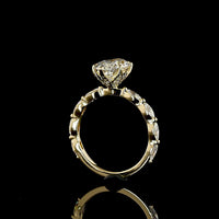 14K Yellow Gold Marquise Cut Hidden Halo Ring with 2.50 Carat Lab Diamond Center and Accent Stones - 3.13 Total Carat Weight - Covaloro Fine Jewelry